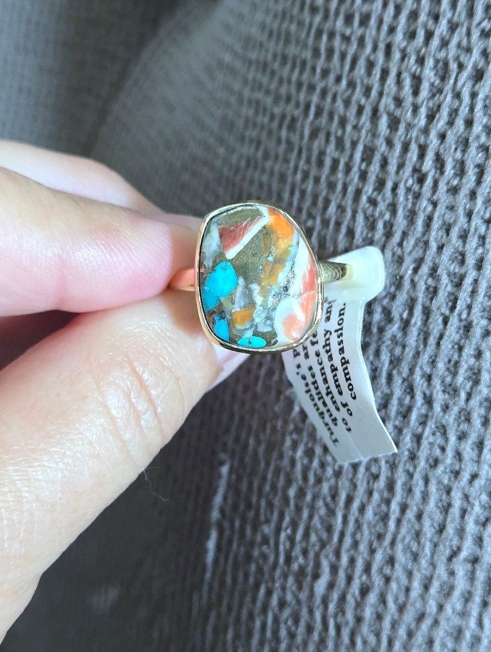Shivam Misshapened Copper Turquoise Ring💍 - NWT - Picture 3 of 16